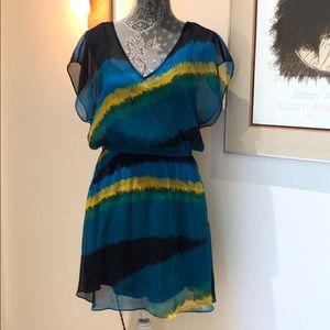 EXPRESS Chiffon Dress with Flutter Sleeves